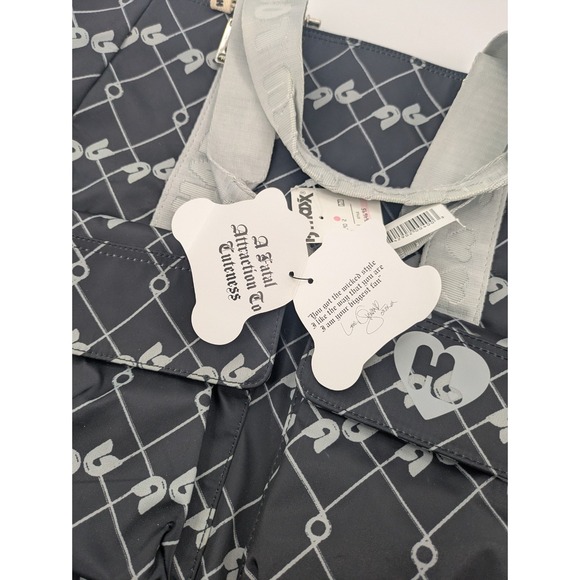 HARAJUKU LOVERS Tote Bag Black/ Grey Snap‎ Top Uh-O Safety Net 8302 - Picture 5 of 9